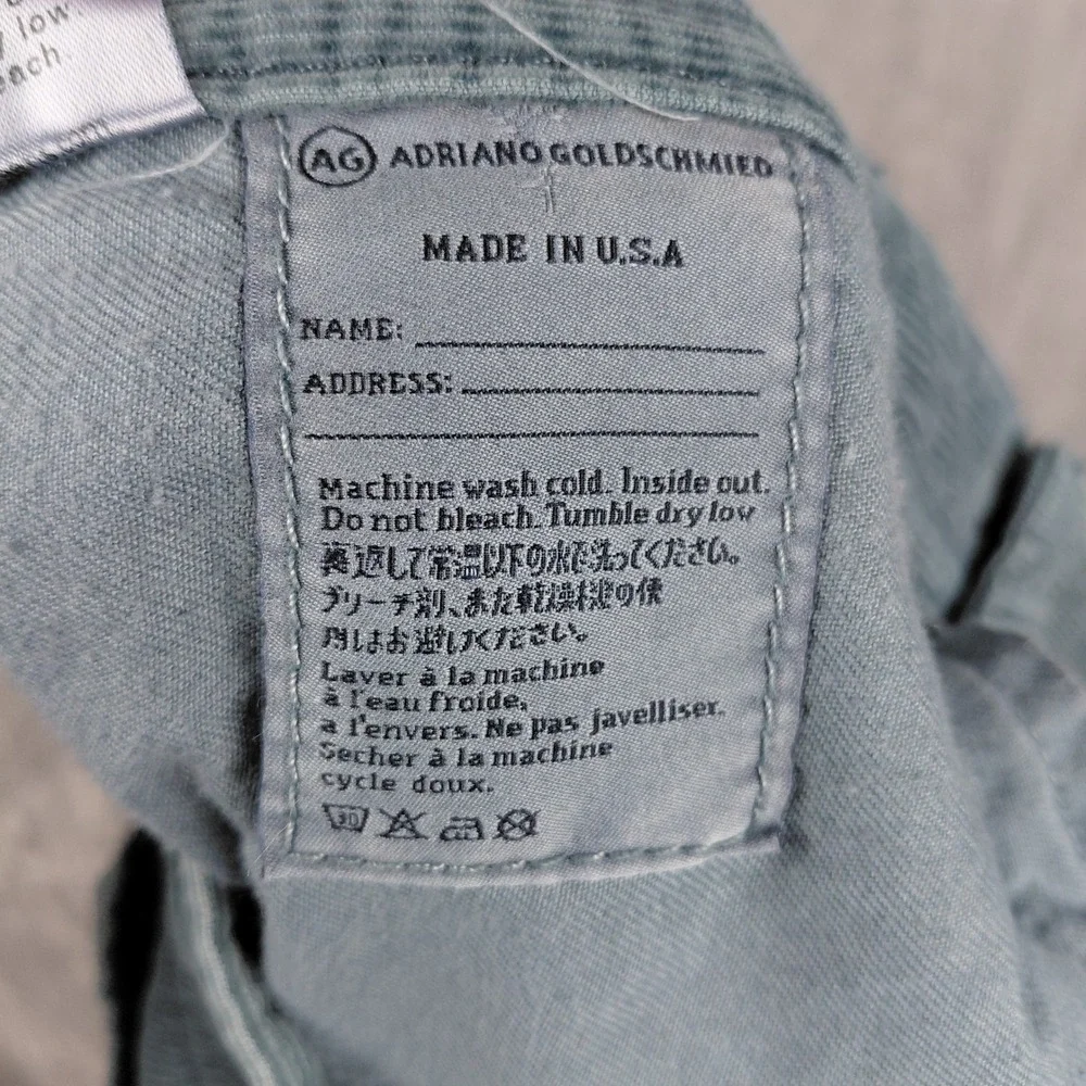 AG Adriano Goldschmied The Protege Straight‎ Leg Corduroy Pants Mens 38 Blue
